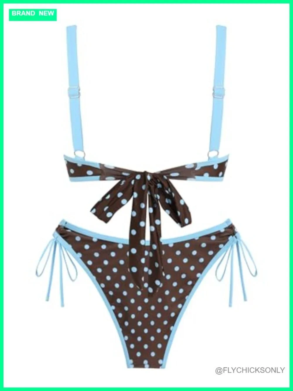 ZAFUL Dual Straps O Ring Bikini Set Women Swimsuit Tie Side